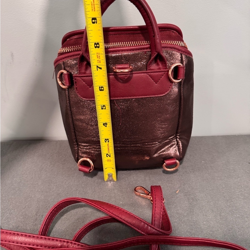 Free People Metallic Maroon Backpack - Picture 6 of 9